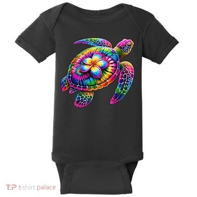 Hawaiian Sea Turtle Tie Dye Hawaii Vacation Beach Summer Baby Bodysuit