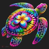 Hawaiian Sea Turtle Tie Dye Hawaii Vacation Beach Summer Hat thumb 2