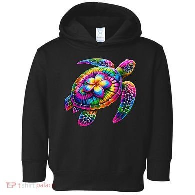 Hawaiian Sea Turtle Tie Dye Hawaii Vacation Beach Summer Toddler Hoodie