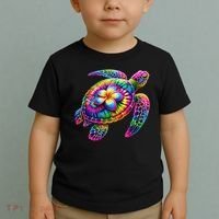 Hawaiian Sea Turtle Tie Dye Hawaii Vacation Beach Summer Toddler T-Shirt thumb 2