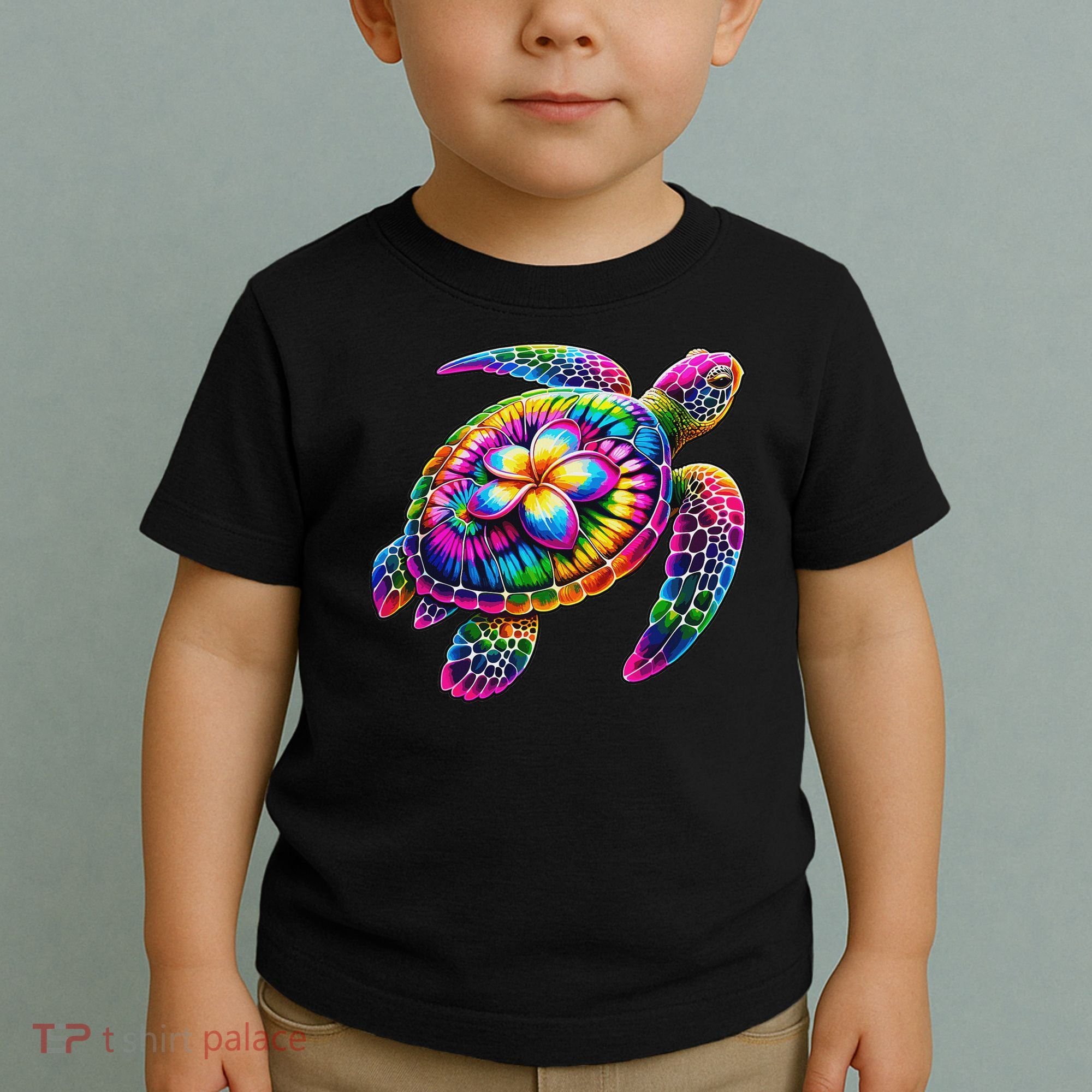 Hawaiian Sea Turtle Tie Dye Hawaii Vacation Beach Summer Toddler T-Shirt