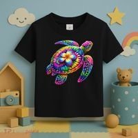 Hawaiian Sea Turtle Tie Dye Hawaii Vacation Beach Summer Toddler T-Shirt thumb 3