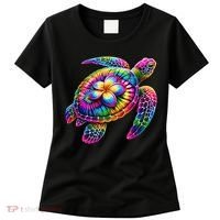 Hawaiian Sea Turtle Tie Dye Hawaii Vacation Beach Summer Women's T-Shirt thumb 0