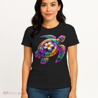 Hawaiian Sea Turtle Tie Dye Hawaii Vacation Beach Summer Women's T-Shirt thumb 4