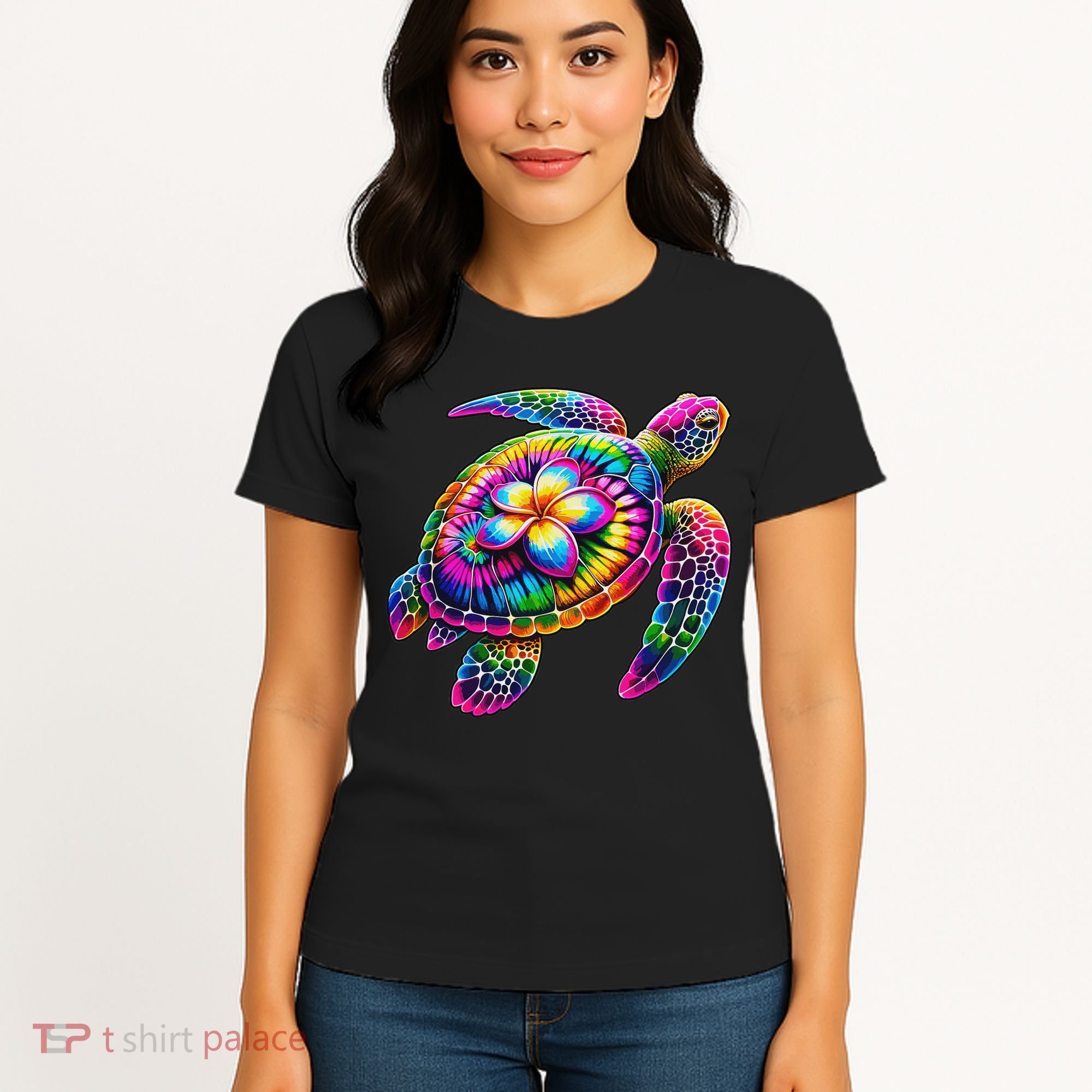 Hawaiian Sea Turtle Tie Dye Hawaii Vacation Beach Summer Women's T-Shirt