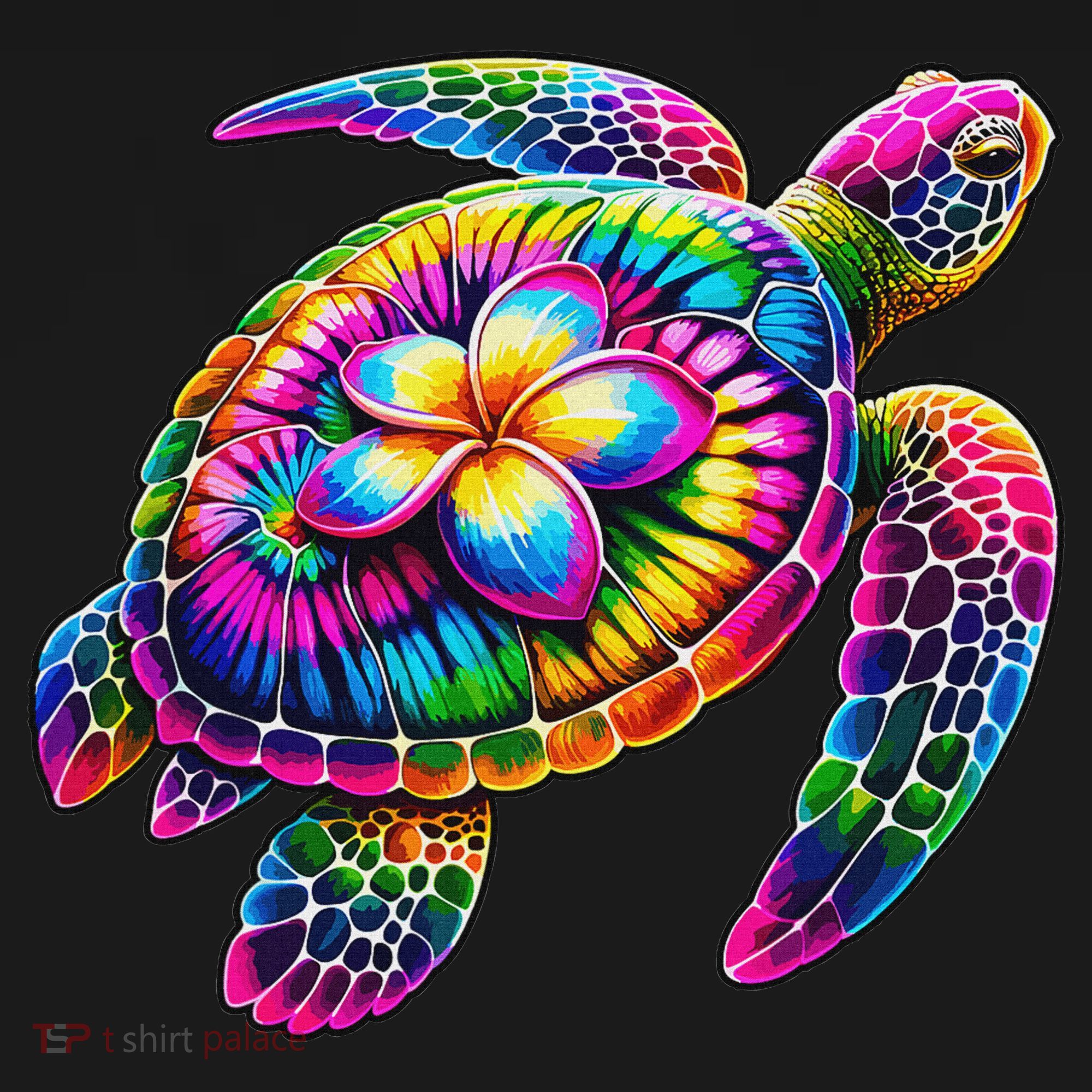 Hawaiian Sea Turtle Tie Dye Hawaii Vacation Beach Summer Women's T-Shirt