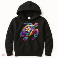 Hawaiian Sea Turtle Tie Dye Hawaii Vacation Beach Summer Kids Hoodie thumb 0