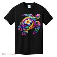Hawaiian Sea Turtle Tie Dye Hawaii Vacation Beach Summer Kids T-Shirt thumb 0
