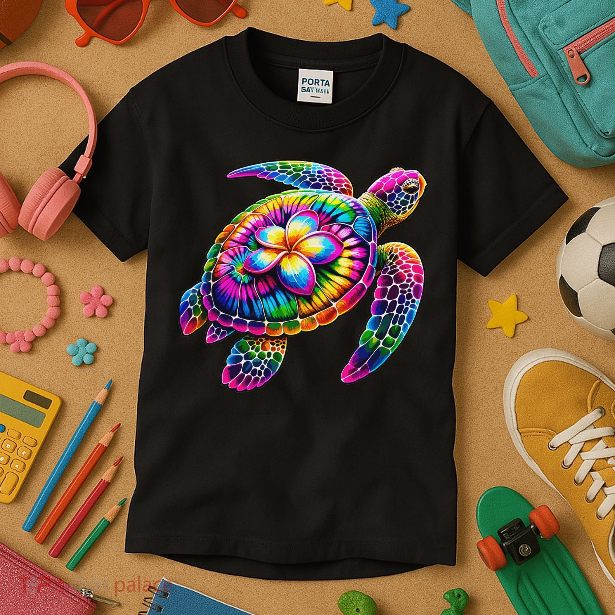 Hawaiian Sea Turtle Tie Dye Hawaii Vacation Beach Summer Kids T-Shirt
