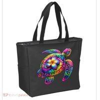 Hawaiian Sea Turtle Tie Dye Hawaii Vacation Beach Summer Tote Bag thumb 2