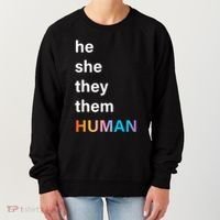 He She They Them Human LGBT Pride Rainbow Women's Sweatshirt thumb 0