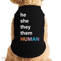 He She They Them Human LGBT Pride Rainbow Doggie Tank thumb 0