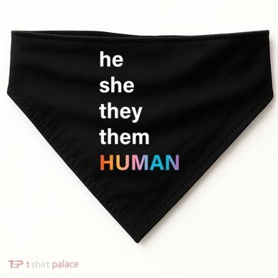 He She They Them Human LGBT Pride Rainbow USA-Made Doggie Bandana