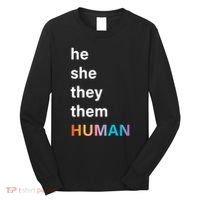 He She They Them Human LGBT Pride Rainbow Long Sleeve Shirt thumb 0