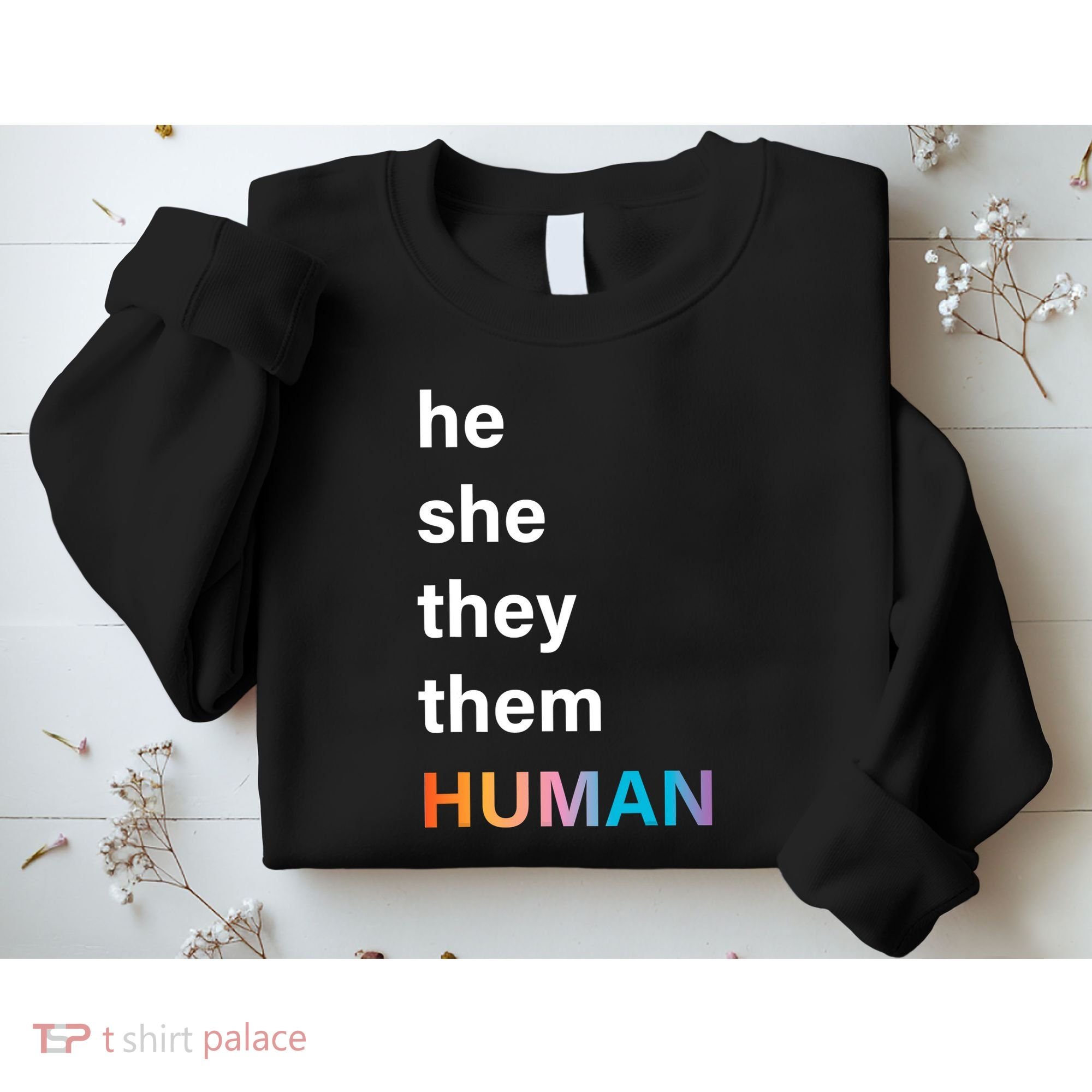 He She They Them Human LGBT Pride Rainbow Sweatshirt