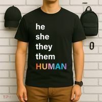 He She They Them Human LGBT Pride Rainbow T-Shirt thumb 6