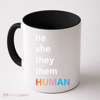 He She They Them Human LGBT Pride Rainbow Coffee Mug