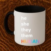 He She They Them Human LGBT Pride Rainbow Coffee Mug thumb 2