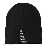 He She They Them Human LGBT Pride Rainbow Beanie thumb 0