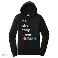 He She They Them Human LGBT Pride Rainbow Women's Hoodie thumb 0