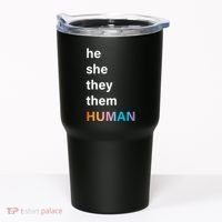 He She They Them Human LGBT Pride Rainbow Tumbler thumb 0