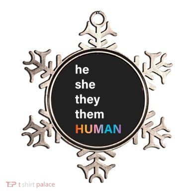 He She They Them Human LGBT Pride Rainbow Ornament