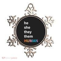 He She They Them Human LGBT Pride Rainbow Ornament thumb 0