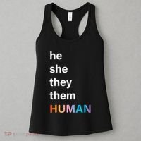 He She They Them Human LGBT Pride Rainbow Women's Tank Top thumb 3