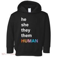 He She They Them Human LGBT Pride Rainbow Toddler Hoodie thumb 0