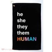 He She They Them Human LGBT Pride Rainbow Golf Towel thumb 0
