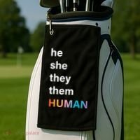 He She They Them Human LGBT Pride Rainbow Golf Towel thumb 2