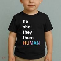 He She They Them Human LGBT Pride Rainbow Toddler T-Shirt thumb 2
