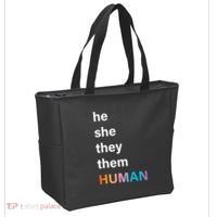 He She They Them Human LGBT Pride Rainbow Tote Bag thumb 2