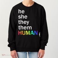 He She They Them Human LGBTQ Pride Women's Sweatshirt thumb 0