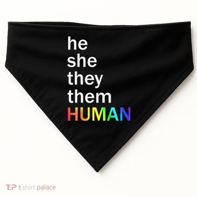 He She They Them Human LGBTQ Pride USA-Made Doggie Bandana