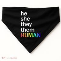 He She They Them Human LGBTQ Pride USA-Made Doggie Bandana thumb 0