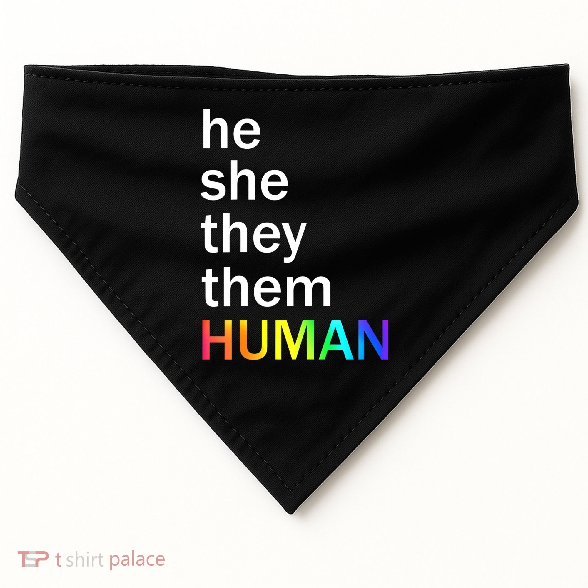 He She They Them Human LGBTQ Pride USA-Made Doggie Bandana