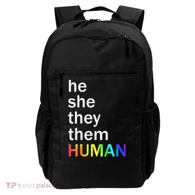 He She They Them Human LGBTQ Pride Backpack