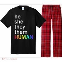 He She They Them Human LGBTQ Pride Pajama Set thumb 0