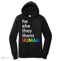 He She They Them Human LGBTQ Pride Women's Hoodie thumb 0
