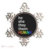 He She They Them Human LGBTQ Pride Ornament thumb 0
