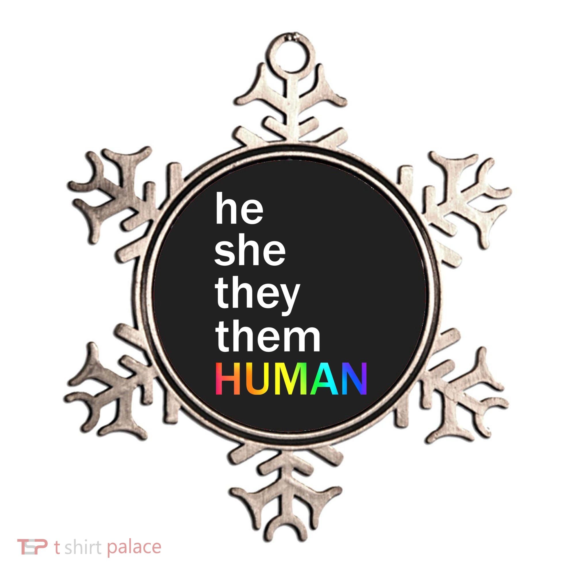 He She They Them Human LGBTQ Pride Ornament