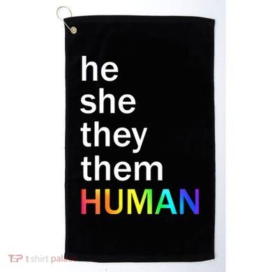 He She They Them Human LGBTQ Pride Golf Towel