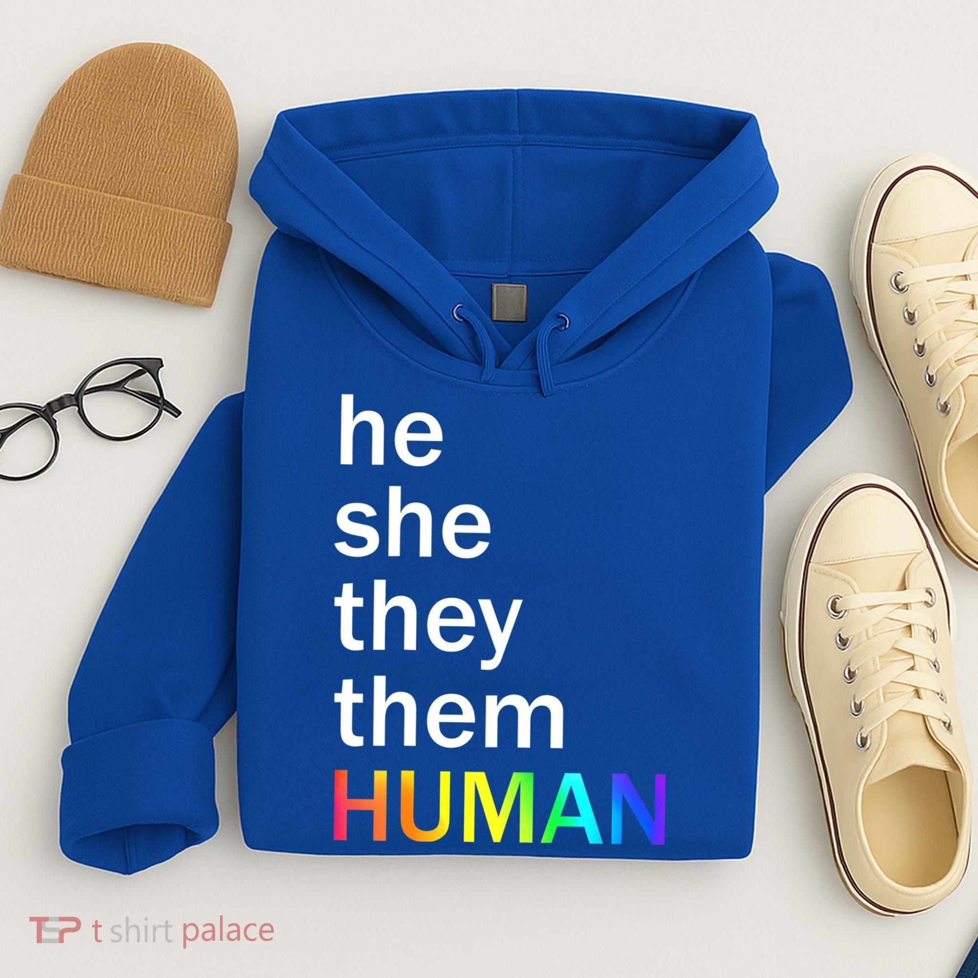He She They Them Human LGBTQ Pride Hoodie