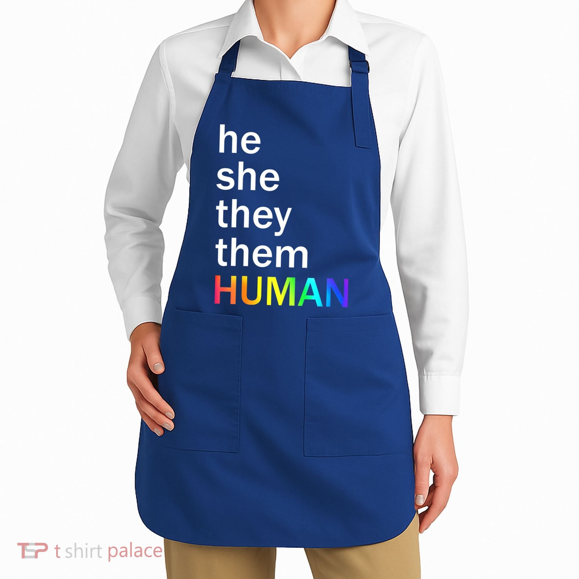 He She They Them Human LGBTQ Pride Apron