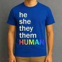 He She They Them Human LGBTQ Pride T-Shirt thumb 3
