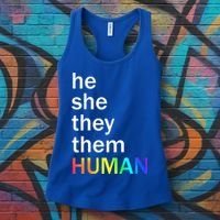 He She They Them Human LGBTQ Pride Women's Tank Top thumb 3