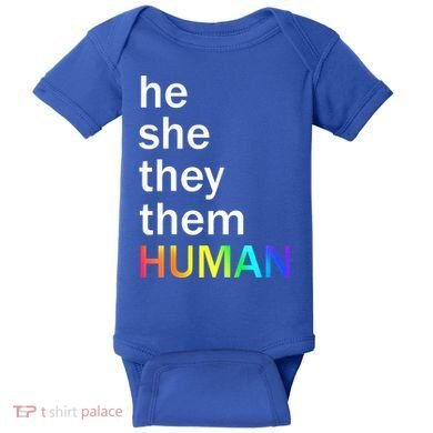He She They Them Human LGBTQ Pride Baby Bodysuit