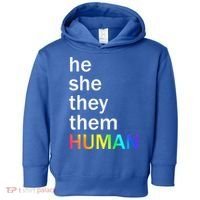 He She They Them Human LGBTQ Pride Toddler Hoodie thumb 0