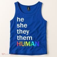 He She They Them Human LGBTQ Pride Tank Top thumb 2